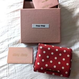 Miu Miu Madras Pois Dot Leather Wallet
